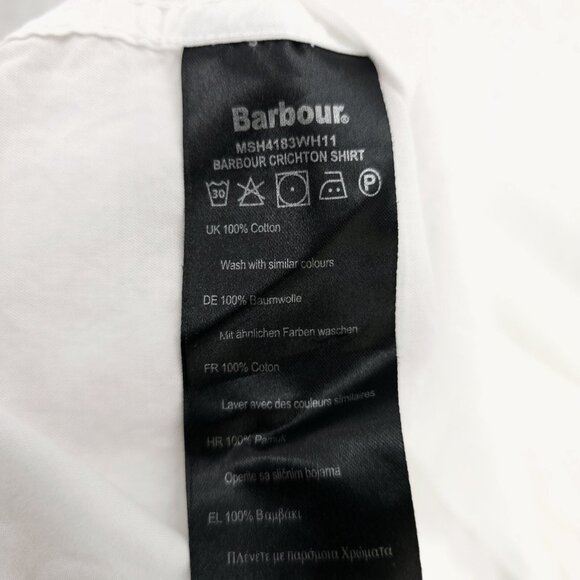 BARBOUR White Dress Tartan Crichton Long Sleeve Shirt Tailored Fit Size US XXL - Picture 9 of 9